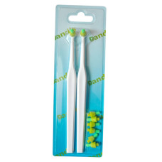 Set of 2 monofilament toothbrushes with 8 interchangeable heads, White